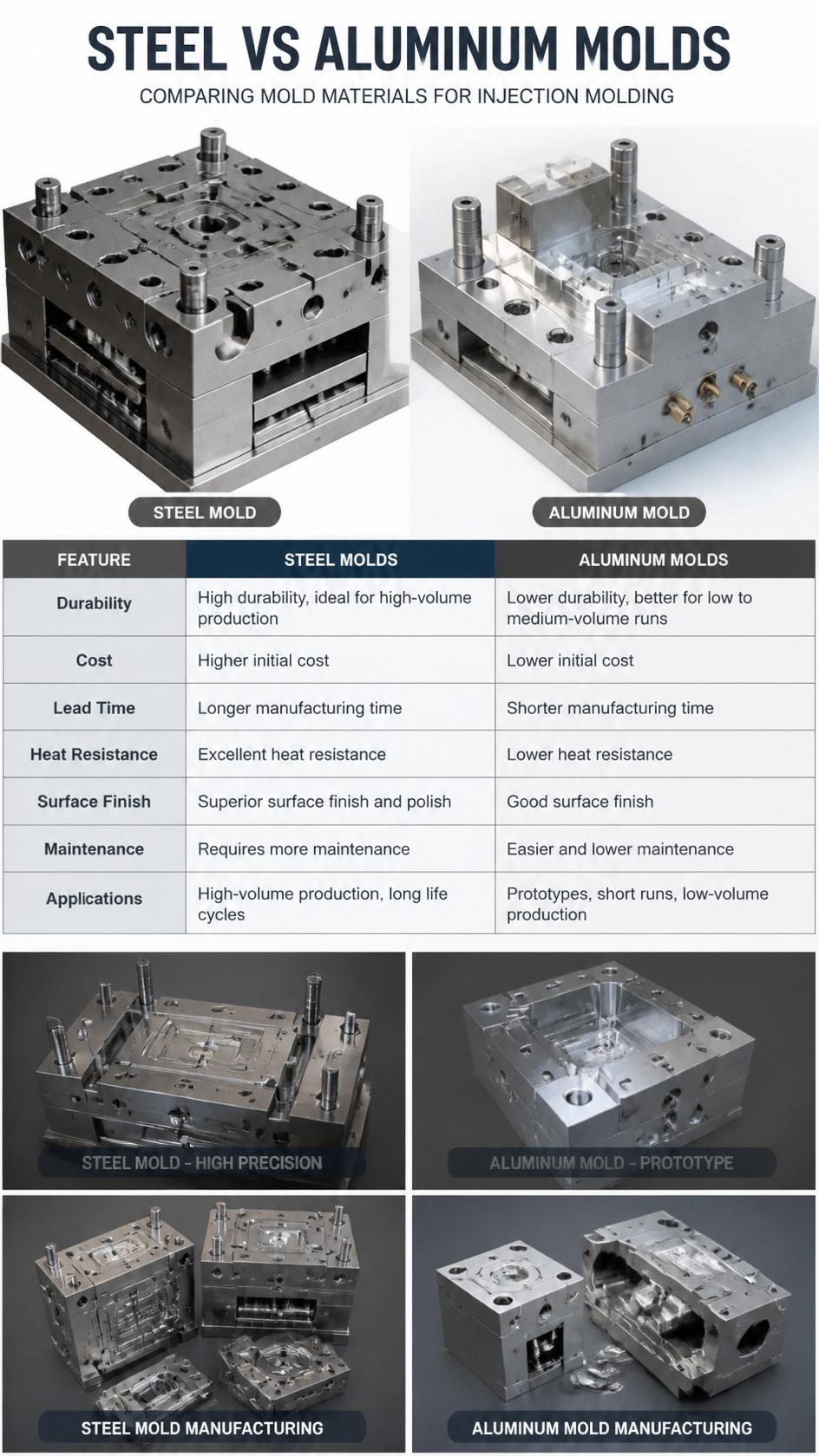 Steel vs Aluminum Injection Molds
