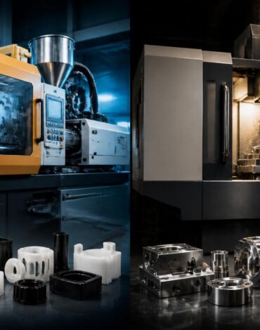Plastic molded parts and metal machined parts comparison